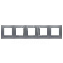 Рамка 5-м 10мод. Zenit серебристый ABB 2CLA227500N1301