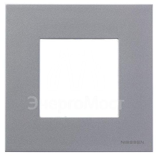 Рамка 1-м 2мод. Zenit серебристый ABB 2CLA227100N1301