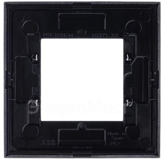 Рамка 1-м 2мод. Zenit серебристый ABB 2CLA227100N1301