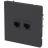 Розетка компьютерная 2-м KANT RJ45 кат.6A без шторки черн. уголь DKC 7012674