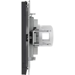 Розетка компьютерная 2-м KANT RJ45 кат.6A без шторки черн. уголь DKC 7012674