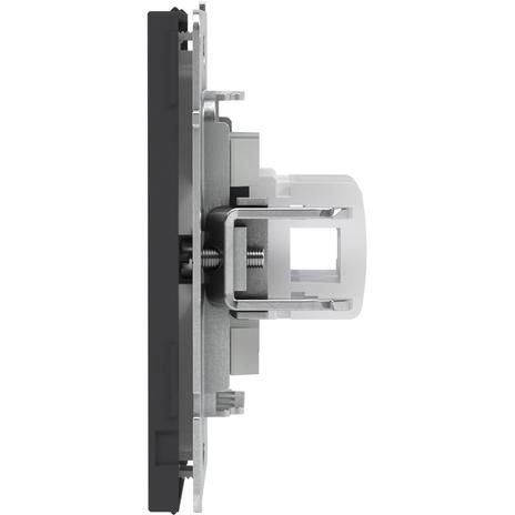 Розетка компьютерная 2-м KANT RJ45 кат.6A без шторки черн. уголь DKC 7012674