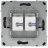 Розетка компьютерная 2-м KANT RJ45 кат.6A без шторки черн. уголь DKC 7012674