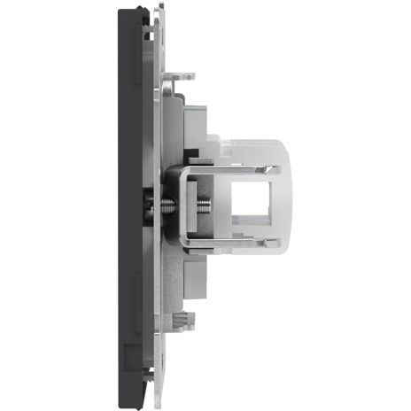 Розетка компьютерная 2-м KANT RJ45 кат.6A без шторки черн. уголь DKC 7012674