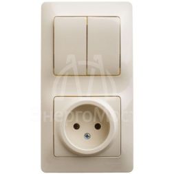 Блок комбинированный GLOSSA розетка + выкл. 2-кл. беж. SchE GSL000272