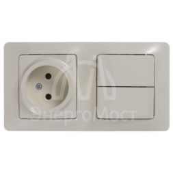 Блок комбинированный GLOSSA розетка + выкл. 2-кл. беж. SchE GSL000272