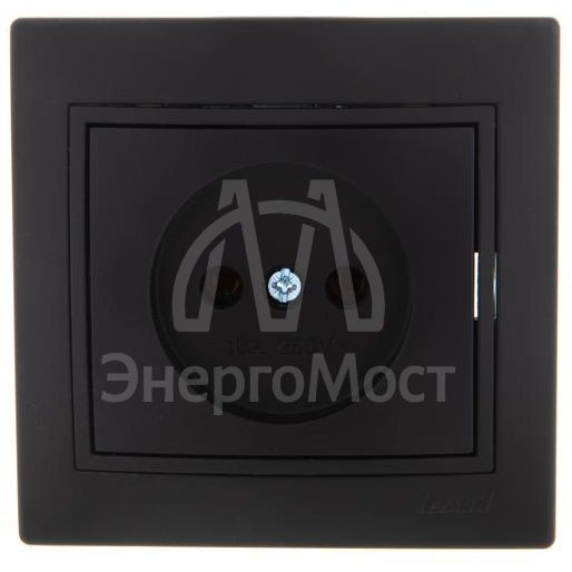 Розетка 1-м СП Мира 16А IP20 без заземл. керам. черн. бархат со вставкой LEZARD 701-4242-121