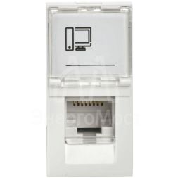 Розетка компьютерная 1-м 1мод. Праймер RJ45 кат.5E UTP механизм IEK CKK-40D-RI1-K01