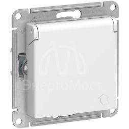 Механизм розетки 1-м СП AtlasDesign 16А IP20 с заземл. защ. шторки с крышкой бел. SchE ATN000146