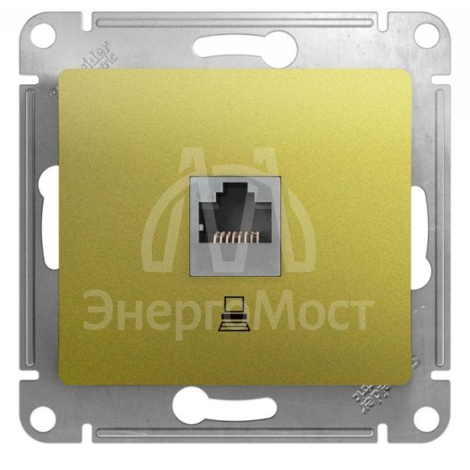 Механизм розетки комп. 1-м Glossa RJ45 кат.5е фисташк. SchE GSL001081K