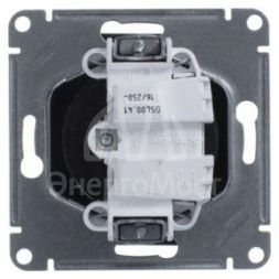 Механизм розетки 1-м СП Glossa 16А IP20 без заземл. шоколад SchE GSL000841