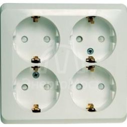 Розетка 4-м ОП Этюд 16А 250В защ. шторки с заземл. бел. SchE PA16-208B