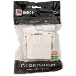 Механизм выключателя 2-кл. Стокгольм 10А бел. PROxima EKF EYV10-123-10