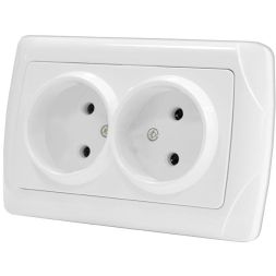 Розетка 2-м СП Маргарита 16А IP20 бел. Universal М0102
