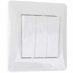 Выключатель 3-кл. СП Ugra 10А 250В механизм бел. GUSI С11В3-001