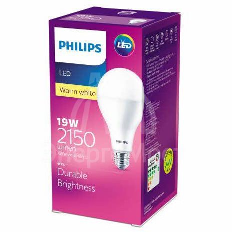 Лампа светодиодная LEDBulb 19W E27 3000К 230В A80 Philips 929002004049