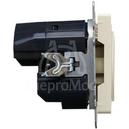 Розетка BRITE РЮш11-1-БрКр 16А с USB A+C 18Вт с заземл. защ. шторки беж. IEK BR-R14-16-U22-018-K10