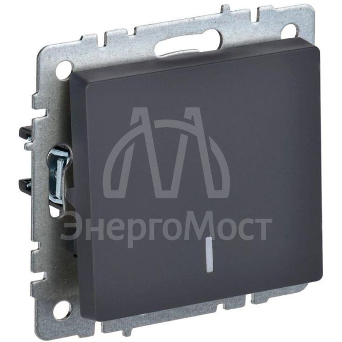 Выключатель 1-кл. СП BRITE ВС10-1-1-БрГ 10А с инд. графит IEK BR-V10-1-10-K53