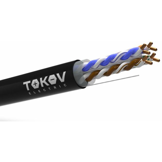 Кабель витая пара U/UTP 4х2х23AWG(0.57мм) кат.6 PE outdoor Fluke tested 305м (м) PRO TOKOV ELECTRIC TKP-C05-U-42-6-305-OD