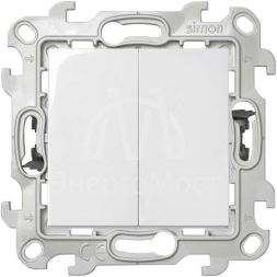 Механизм выключателя 2-кл. 1п 2мод. СП Simon 24 10А IP20 Push&amp;amp;Go бел. Simon 2420398-030