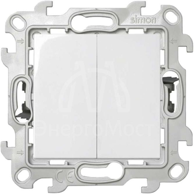 Механизм выключателя 2-кл. 1п 2мод. СП Simon 24 10А IP20 Push&amp;amp;Go бел. Simon 2420398-030