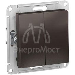 Механизм переключателя 2-кл. СП AtlasDesign 10А IP20 (сх. 6/2) 10AX мокко SchE ATN000665