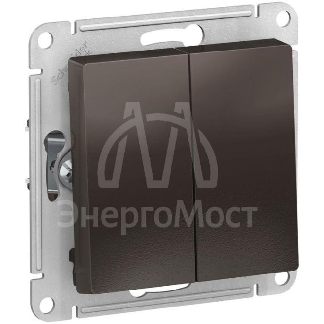 Механизм переключателя 2-кл. СП AtlasDesign 10А IP20 (сх. 6/2) 10AX мокко SchE ATN000665