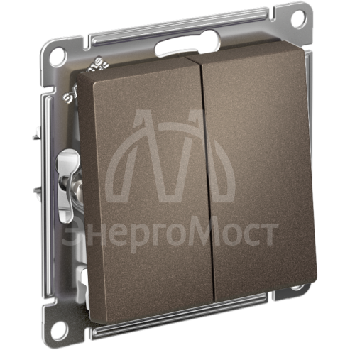 Механизм переключателя 2-кл. СП AtlasDesign 10А IP20 (сх. 6/2) 10AX мокко SchE ATN000665