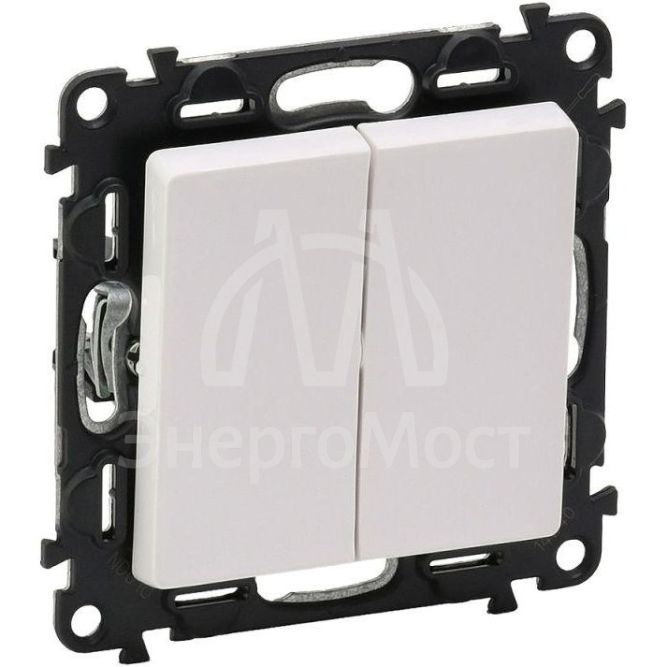 Механизм переключателя 2-кл. СП Valena Life 10А IP20 250В с лиц. панелью безвинт. зажимы бел. Leg 752408