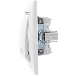 Выключатель проходной 1-кл. СП Мира 10А с сер. вставкой бел. LEZARD 701-0215-105