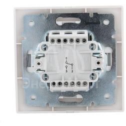 Выключатель проходной 1-кл. СП Мира 10А с сер. вставкой бел. LEZARD 701-0215-105