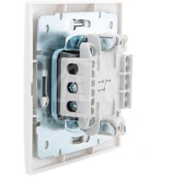 Выключатель проходной 1-кл. СП Мира 10А с сер. вставкой бел. LEZARD 701-0215-105