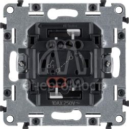 Механизм выключателя 1-кл. СП Valena Allure 10А IP20 250В 10AX с лиц. панелью безвинт. зажимы сл. кость Leg 752801