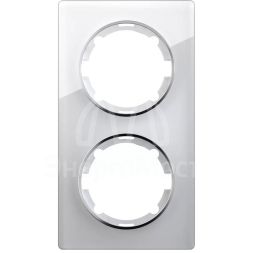 Рамка 2-м Garda вертикал. стеклянная бел. 2E52211300 OneKeyElectro 2234944