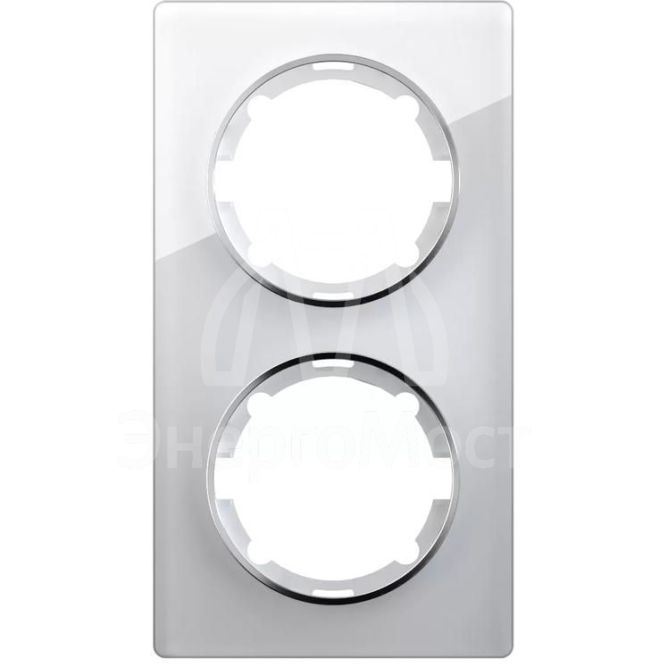 Рамка 2-м Garda вертикал. стеклянная бел. 2E52211300 OneKeyElectro 2234944