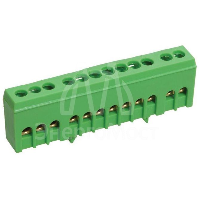 Шина PE &amp;quot;земля&amp;quot; в корп. изол. на DIN-рейку ШНИ-6х9-12-К-З IEK YNN10-69-12KD-K06