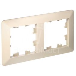 Рамка 2-м AtlasDesign Air беж./дым. бел. SE ATN220202