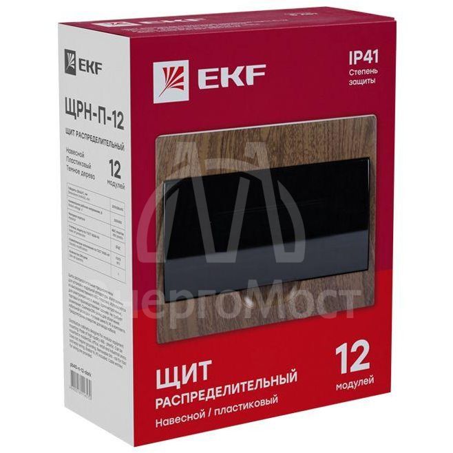 Щит ЩРН-П-12 IP41 темное дерево PROxima EKF pb40-n-12-dark