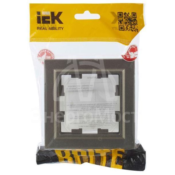 Рамка 1-м IP44 BRITE РУ-1-БрШ-44 шампань IEK BR-M12-44-K37