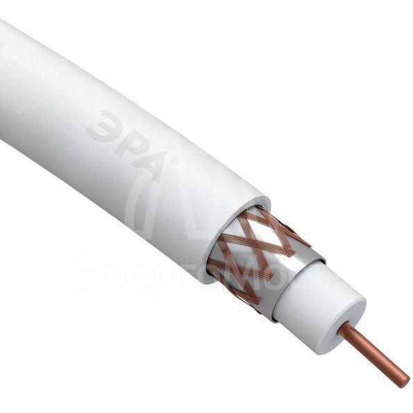 Кабель коаксиальный RG-6U 75Ом Cu/(оплетка Cu 64%) PVC 100м бел. Эра Б0044603