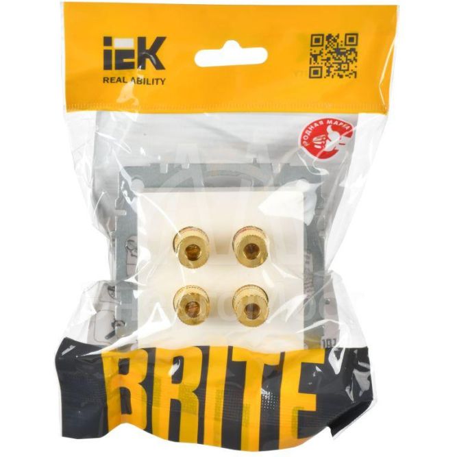Аудиорозетка 4-м BRITE РА10-БрБ бел. IEK BR-S40-K01