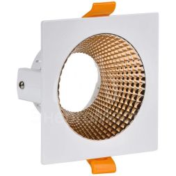 Светильник 4110 встраиваемый поворотный GU10 бел./золото пласт. IEK LT-UVB0-4110-GU10-1-K22