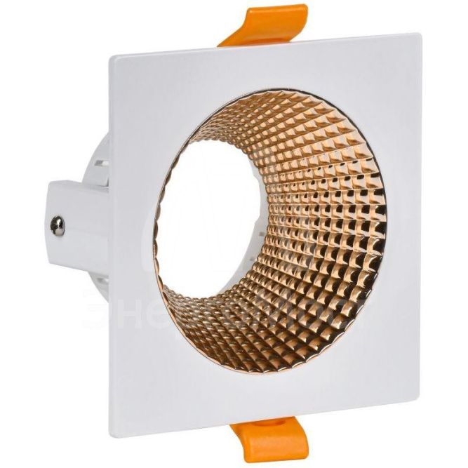 Светильник 4110 встраиваемый поворотный GU10 бел./золото пласт. IEK LT-UVB0-4110-GU10-1-K22