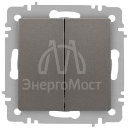 Переключатель 2-кл. СП Accent 6-107-09 10А IP20 250В AL/CU титан Intro Б0063572