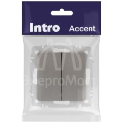 Переключатель 2-кл. СП Accent 6-107-09 10А IP20 250В AL/CU титан Intro Б0063572