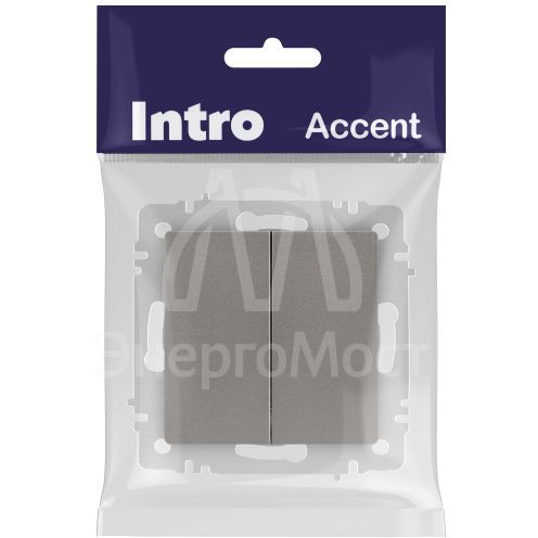 Переключатель 2-кл. СП Accent 6-107-09 10А IP20 250В AL/CU титан Intro Б0063572