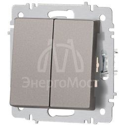 Переключатель 2-кл. СП Accent 6-107-09 10А IP20 250В AL/CU титан Intro Б0063572