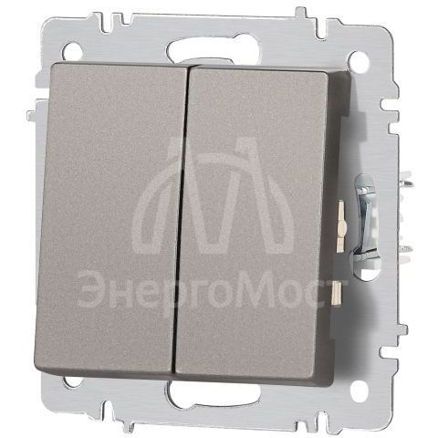 Переключатель 2-кл. СП Accent 6-107-09 10А IP20 250В AL/CU титан Intro Б0063572