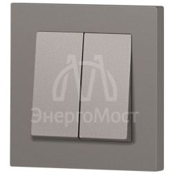 Переключатель 2-кл. СП Accent 6-107-09 10А IP20 250В AL/CU титан Intro Б0063572