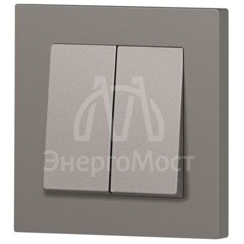 Переключатель 2-кл. СП Accent 6-107-09 10А IP20 250В AL/CU титан Intro Б0063572